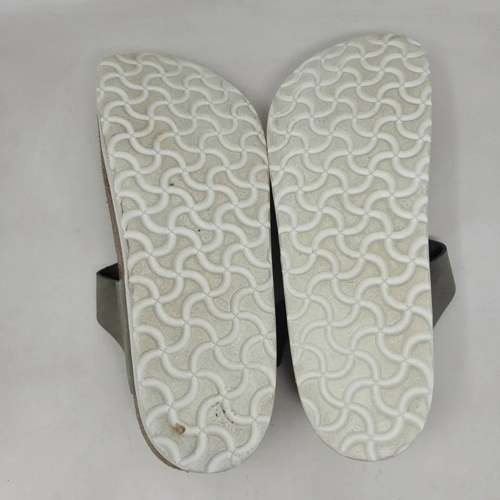 Papillio Birkenstock Gizeh Sandals EU39 US8.5 Grey Nubuck Platform Thong Comfort